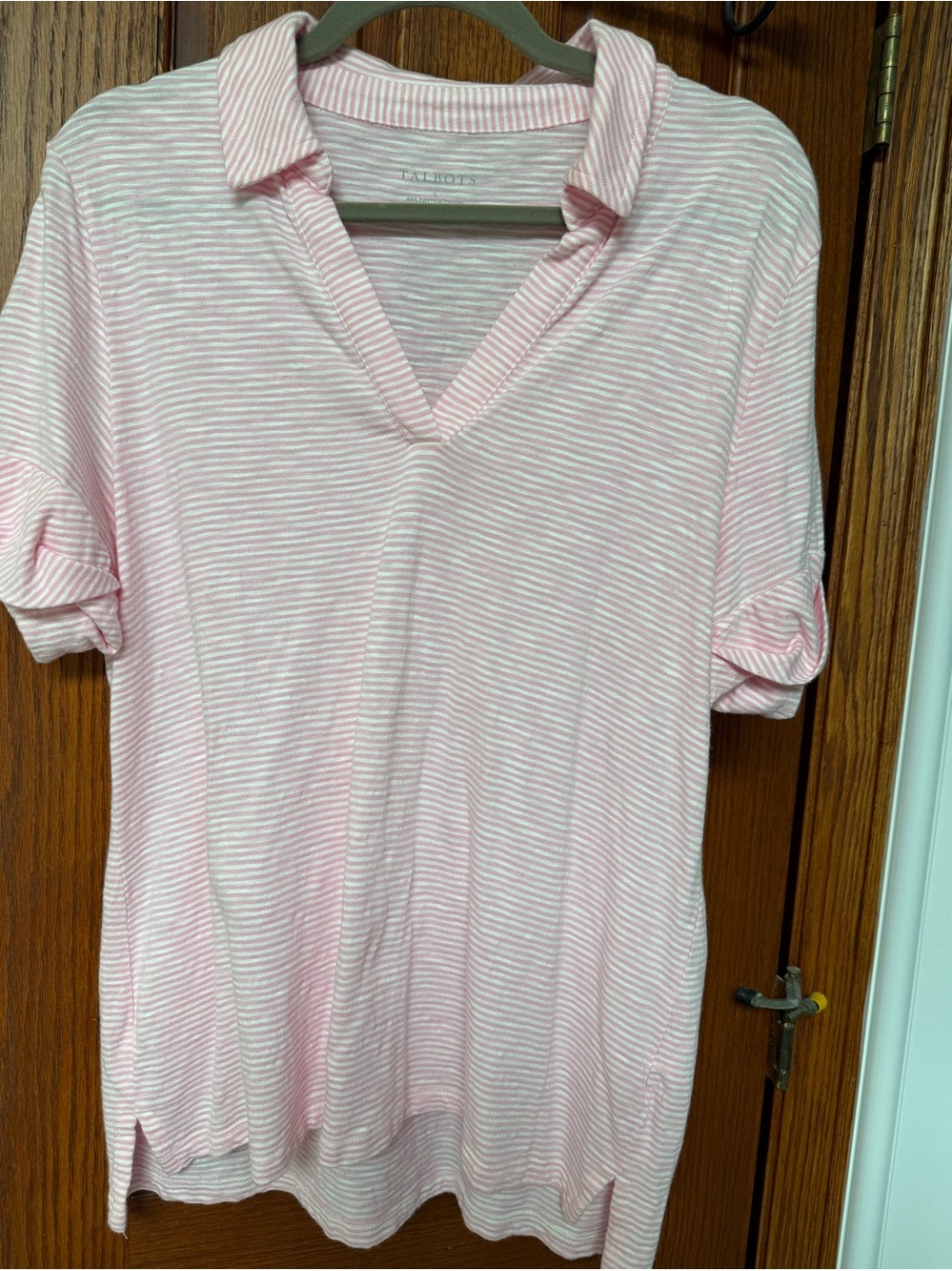 Talbots Pink and White Striped Top